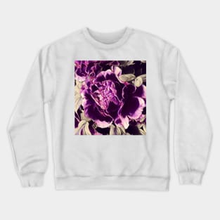 nature garden flower lover botanical  floral purple peony Crewneck Sweatshirt